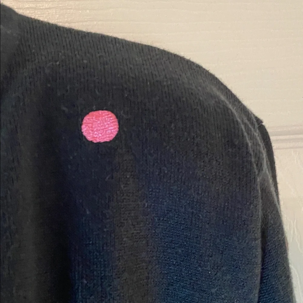 Whimsy V-Neck Sweater with Pink and Orange Dots Plus Size 2X